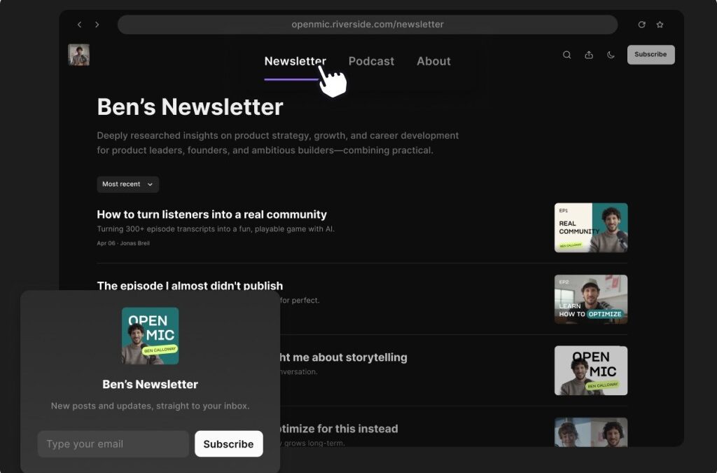 Podcasting platform Riverside enters the newsletter publishing game