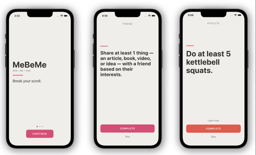 MeBeMe’s new ‘interrupter’ app helps you become your best self instead of doomscrolling 