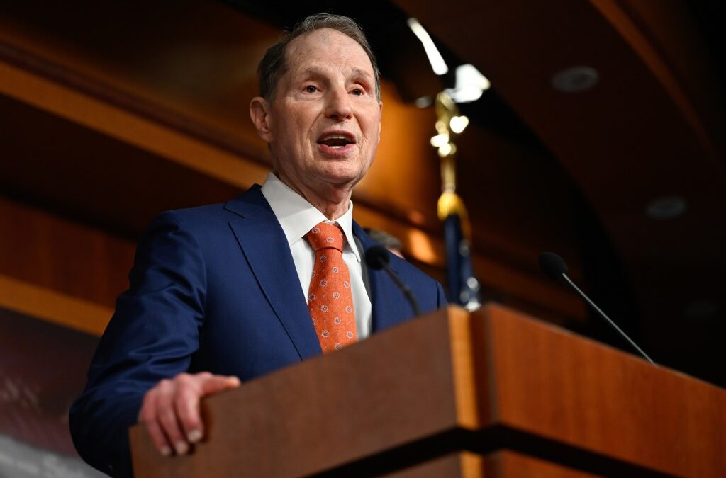 Senator Ron Wyden, a Democrat from Oregon, during a news conference at the US Capitol in Washington, DC, US, on Wednesday, June 17, 2026.