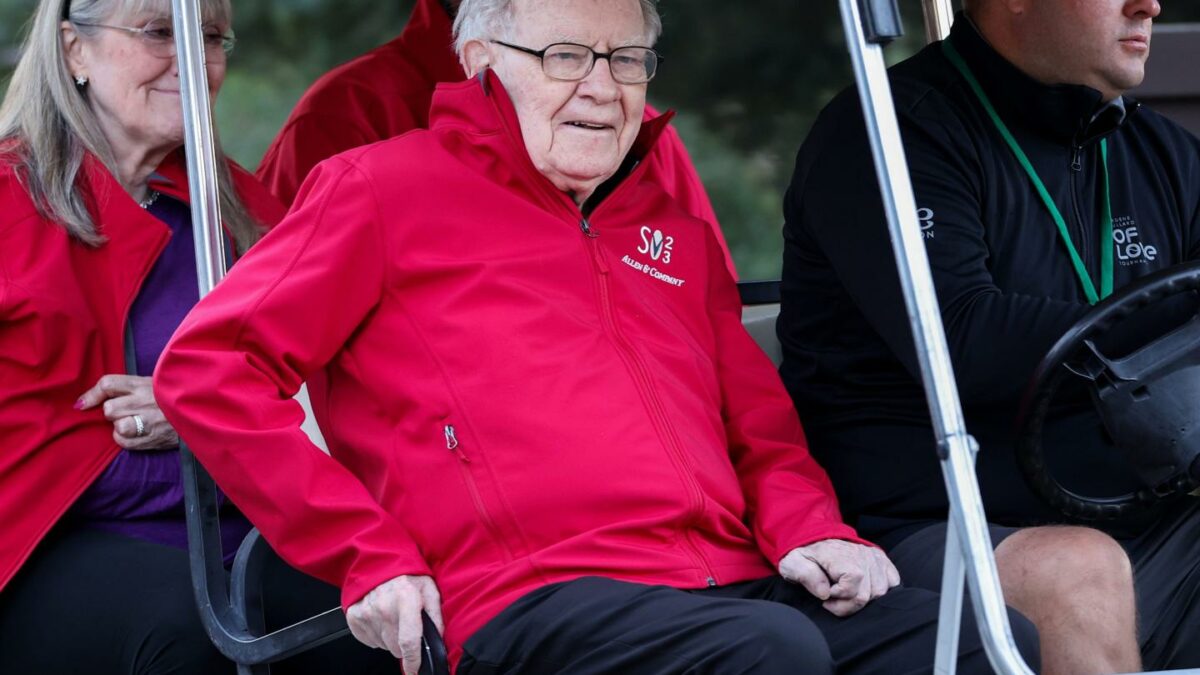 Warren Buffett, Chairman and CEO of Berkshire Hathaway, makes his way to a morning session at the Allen & Company Sun Valley Conference on July 13, 2023 in Sun Valley, Idaho