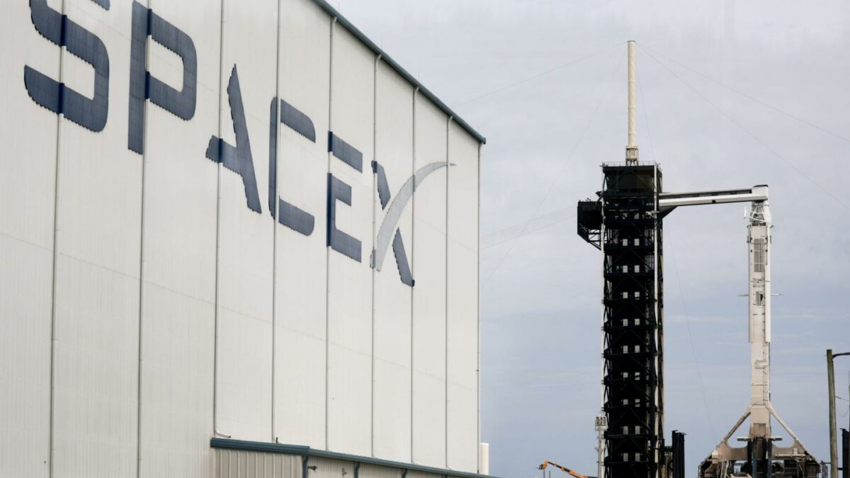 SpaceX's Polaris Dawn Falcon 9 rocket sits on Launch Complex 39A of NASA's Kennedy Space Center as it is prepared for another attempt to liftoff on September 9, 2024 in Cape Canaveral, Florida.