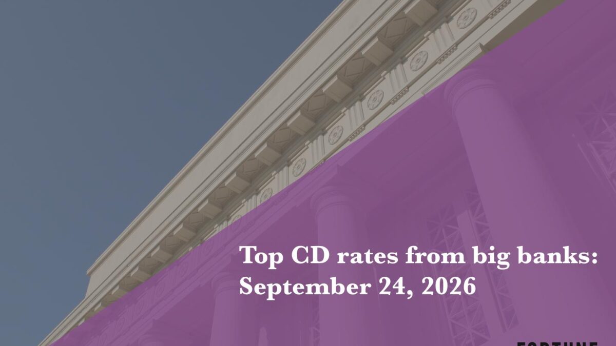 Top CD rates from major banks on Sept. 24, 2026: Chase CDs, Bank of America CDs, Citibank CDs, and more