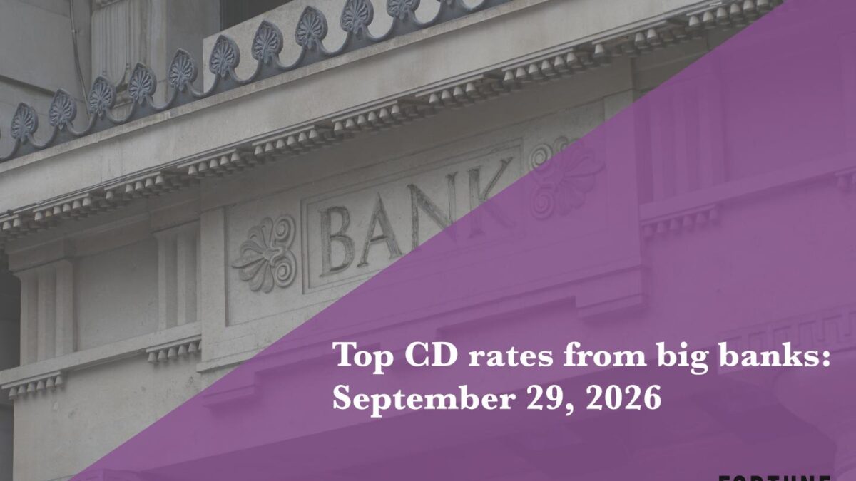 Top CD rates from major banks on Sept. 29, 2026: Chase CDs, Bank of America CDs, Citibank CDs, and more