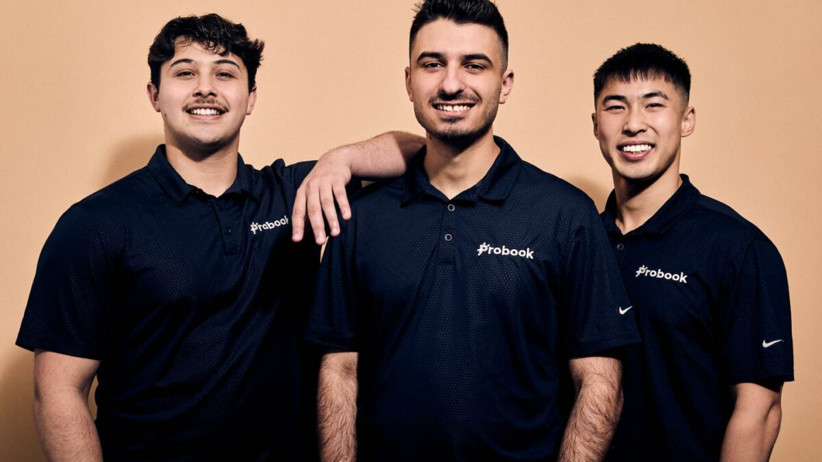 Probook founders (from left to right) Ben Cervantez, George Eliadis and Lewis Zhang