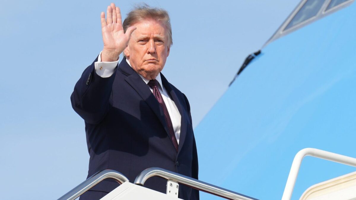 President Donald Trump boards Air Force One at Joint Base Andrews, Md., Friday, Oct. 2, 2026, en route to Alabama.